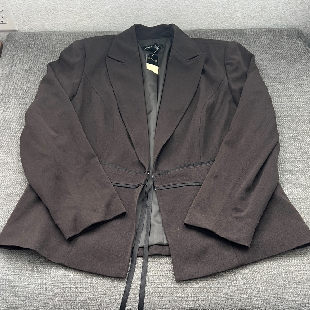 Lane Bryant Brown Drawstring Waist Blazer